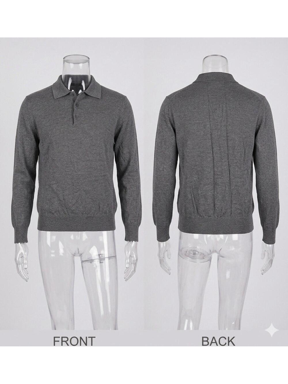 🩶 GIORGIOLINI Italian Merino Extra fine 100%Wool Polo Sweater Men’s L 10-2 🩶